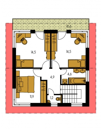 Mirror image | Floor plan of second floor - TREND 286